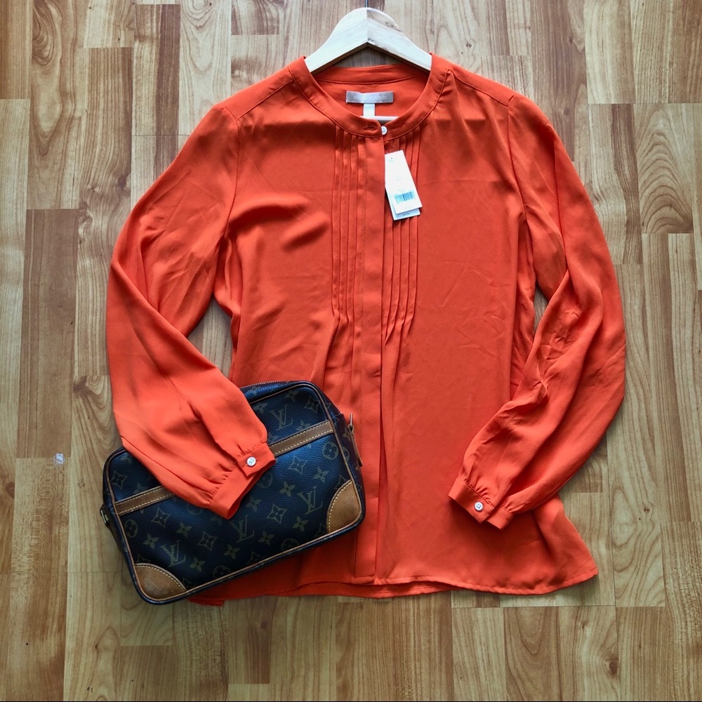 NWT Banana Republic Orange Button Down Blouse